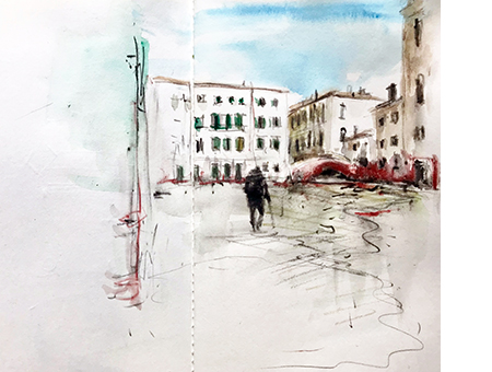 Venedig mit Fußgänger
